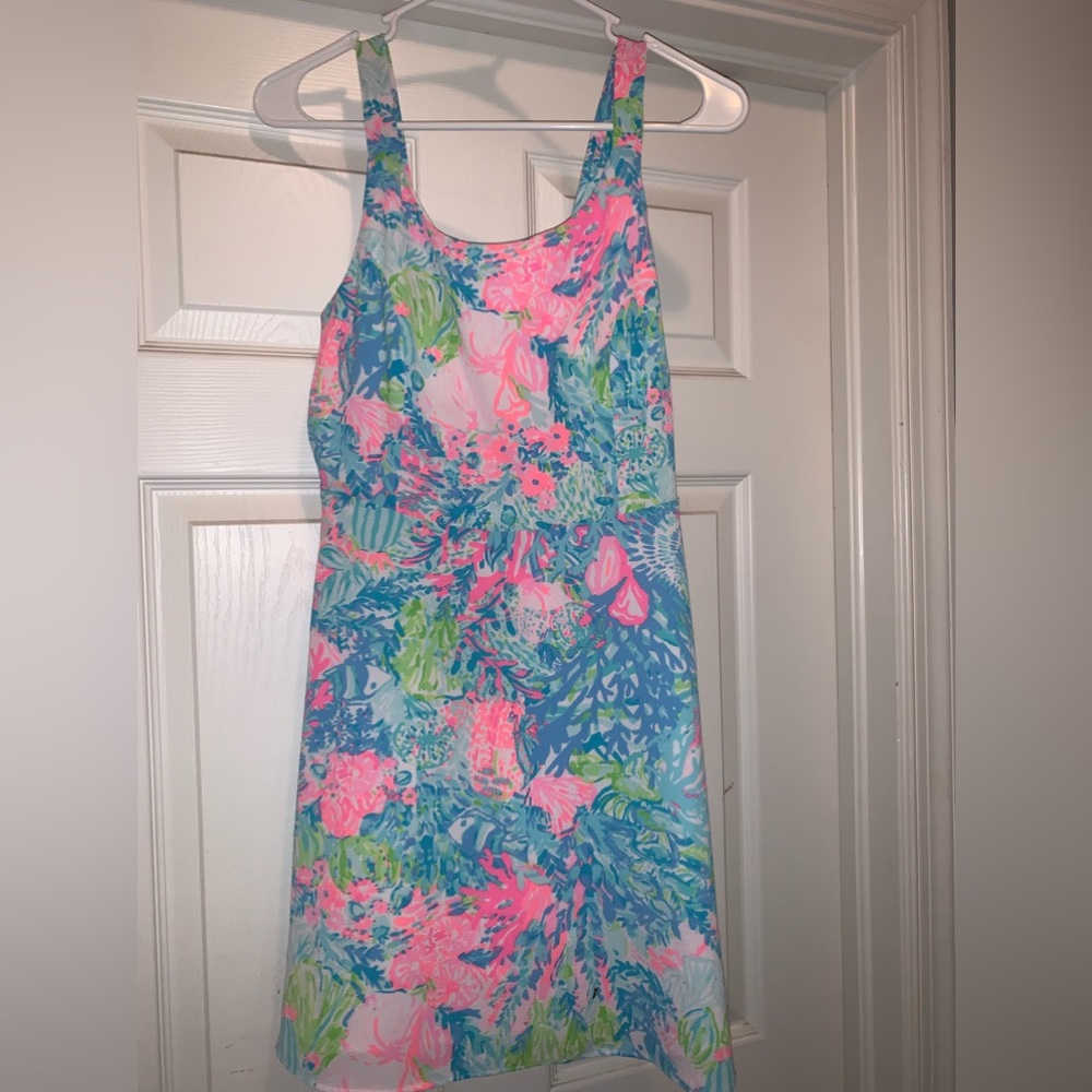 Daffodil dress “fished my wish” print